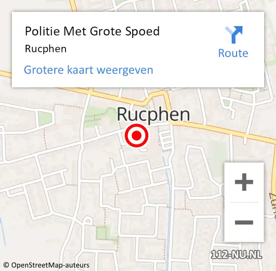 Locatie op kaart van de 112 melding: Politie Met Grote Spoed Naar Rucphen op 8 maart 2024 07:40