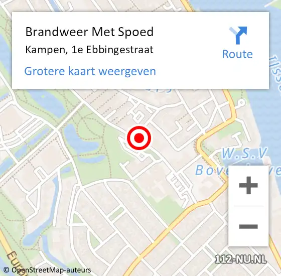 Locatie op kaart van de 112 melding: Brandweer Met Spoed Naar Kampen, 1e Ebbingestraat op 8 maart 2024 08:02