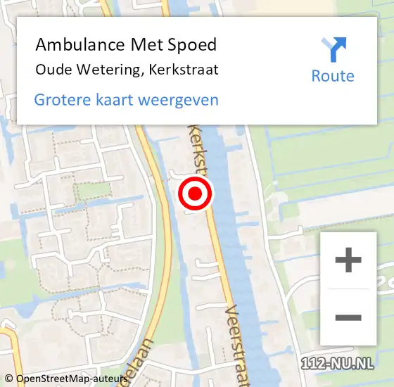 Locatie op kaart van de 112 melding: Ambulance Met Spoed Naar Oude Wetering, Kerkstraat op 8 maart 2024 11:07
