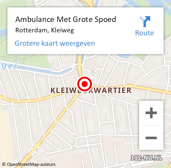 Locatie op kaart van de 112 melding: Ambulance Met Grote Spoed Naar Rotterdam, Kleiweg op 8 maart 2024 11:25