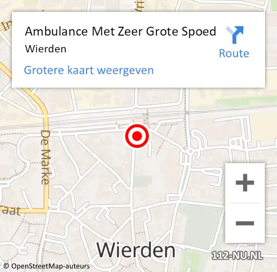Locatie op kaart van de 112 melding: Ambulance Met Zeer Grote Spoed Naar Wierden op 8 maart 2024 11:44