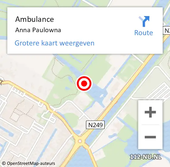 Locatie op kaart van de 112 melding: Ambulance Anna Paulowna op 8 maart 2024 11:51