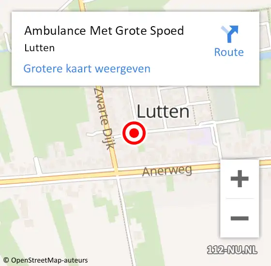 Locatie op kaart van de 112 melding: Ambulance Met Grote Spoed Naar Lutten op 8 maart 2024 12:08