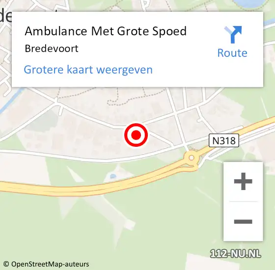 Locatie op kaart van de 112 melding: Ambulance Met Grote Spoed Naar Bredevoort op 8 maart 2024 12:28