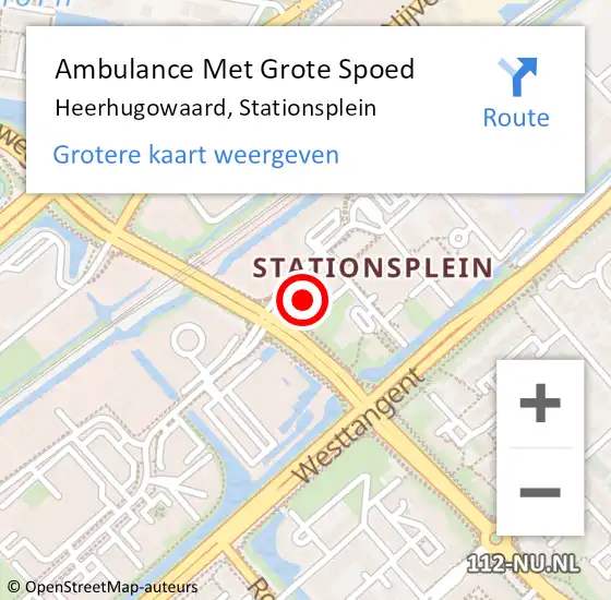 Locatie op kaart van de 112 melding: Ambulance Met Grote Spoed Naar Heerhugowaard, Stationsplein op 8 maart 2024 12:44