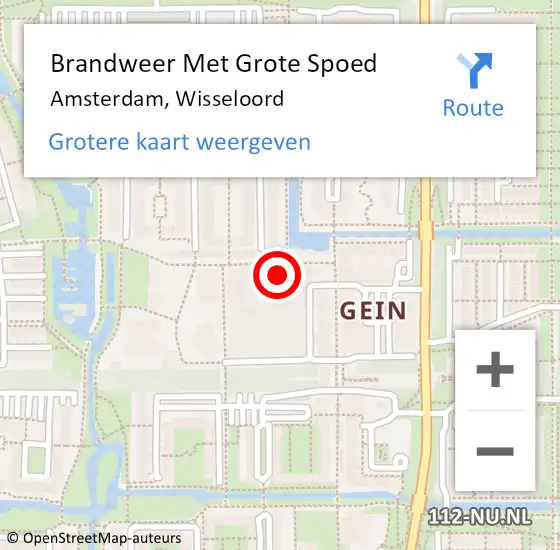 Locatie op kaart van de 112 melding: Brandweer Met Grote Spoed Naar Amsterdam, Wisseloord op 8 maart 2024 14:11