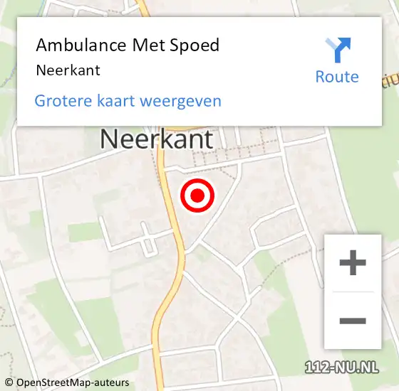 Locatie op kaart van de 112 melding: Ambulance Met Spoed Naar Neerkant op 8 maart 2024 15:07