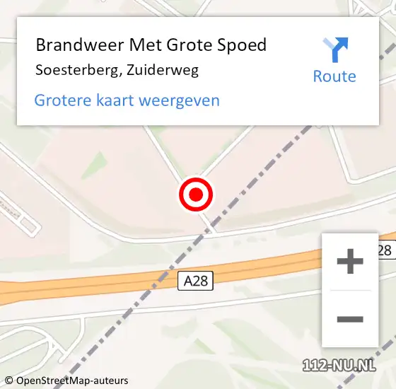 Locatie op kaart van de 112 melding: Brandweer Met Grote Spoed Naar Soesterberg, Zuiderweg op 8 maart 2024 15:30