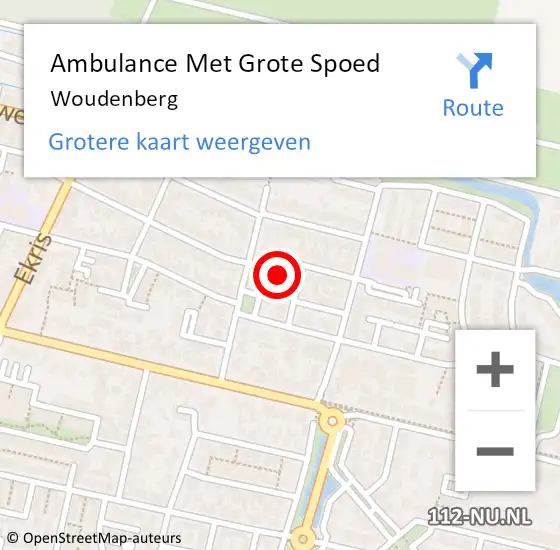 Locatie op kaart van de 112 melding: Ambulance Met Grote Spoed Naar Woudenberg op 8 maart 2024 15:51