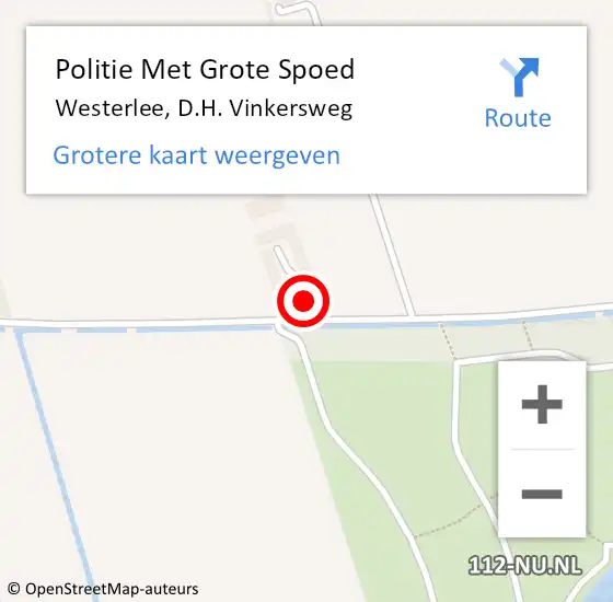 Locatie op kaart van de 112 melding: Politie Met Grote Spoed Naar Westerlee, D.H. Vinkersweg op 8 maart 2024 16:15