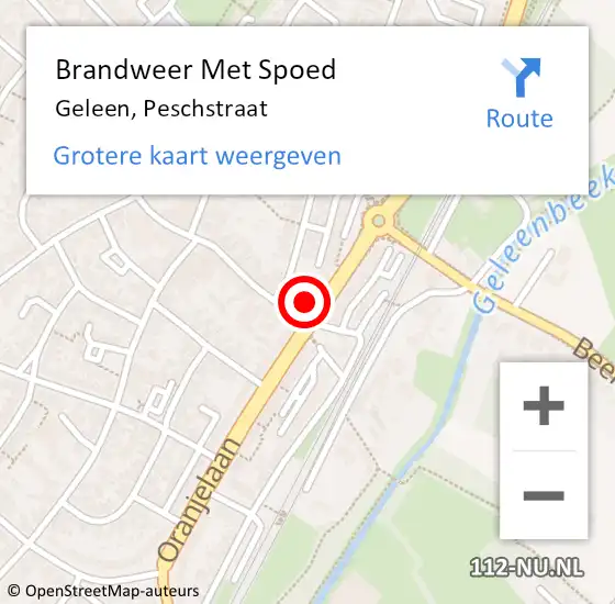 Locatie op kaart van de 112 melding: Brandweer Met Spoed Naar Geleen, Peschstraat op 8 maart 2024 17:09