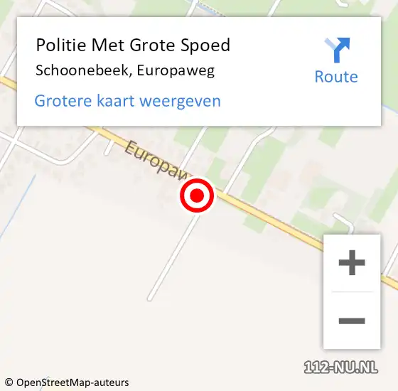 Locatie op kaart van de 112 melding: Politie Met Grote Spoed Naar Schoonebeek, Europaweg op 8 maart 2024 17:16