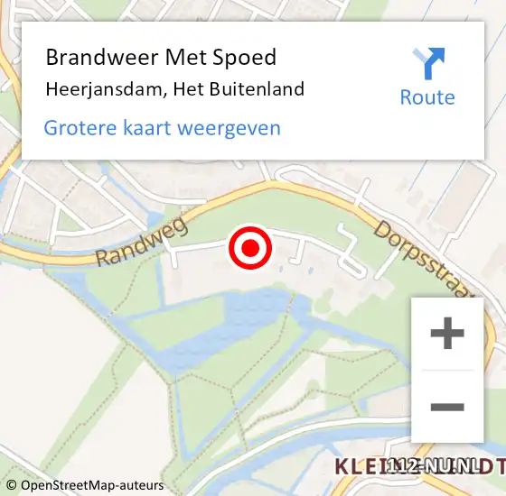 Locatie op kaart van de 112 melding: Brandweer Met Spoed Naar Heerjansdam, Het Buitenland op 8 maart 2024 18:15