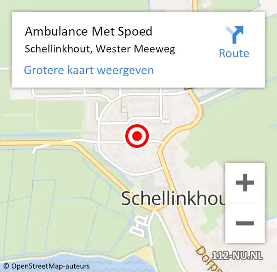 Locatie op kaart van de 112 melding: Ambulance Met Spoed Naar Schellinkhout, Wester Meeweg op 8 maart 2024 18:21