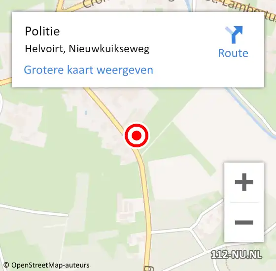 Locatie op kaart van de 112 melding: Politie Helvoirt, Nieuwkuikseweg op 8 maart 2024 18:40