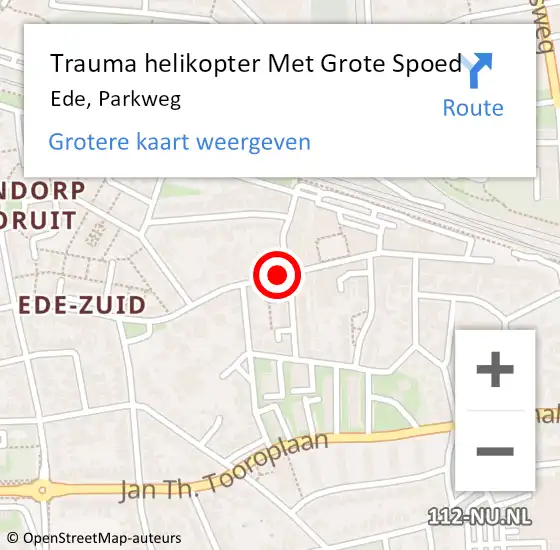 Locatie op kaart van de 112 melding: Trauma helikopter Met Grote Spoed Naar Ede, Parkweg op 8 maart 2024 19:00