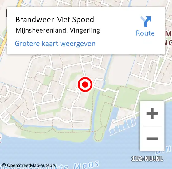 Locatie op kaart van de 112 melding: Brandweer Met Spoed Naar Mijnsheerenland, Vingerling op 8 maart 2024 19:31