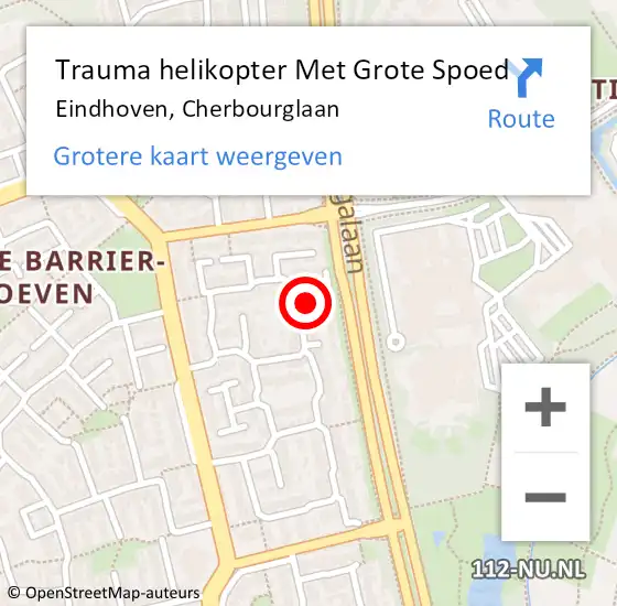 Locatie op kaart van de 112 melding: Trauma helikopter Met Grote Spoed Naar Eindhoven, Cherbourglaan op 8 maart 2024 20:15