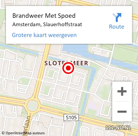 Locatie op kaart van de 112 melding: Brandweer Met Spoed Naar Amsterdam, Slauerhoffstraat op 8 maart 2024 20:20