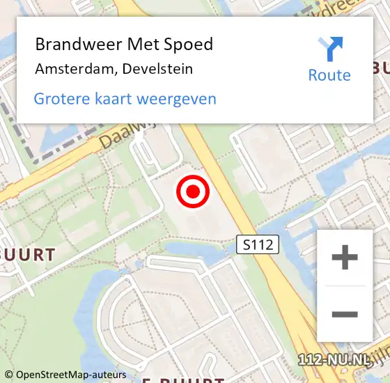 Locatie op kaart van de 112 melding: Brandweer Met Spoed Naar Amsterdam, Develstein op 8 maart 2024 20:43