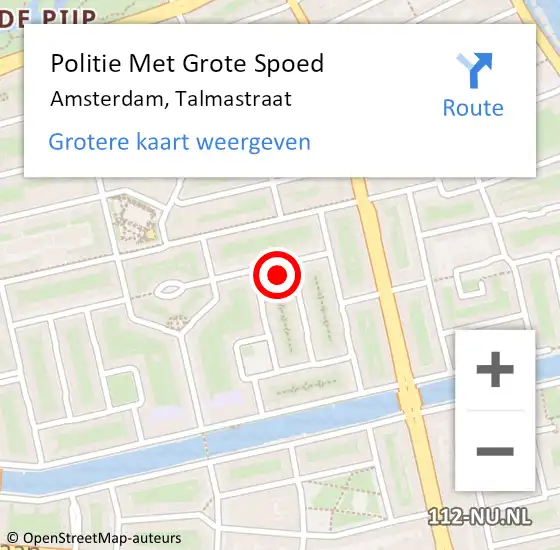 Locatie op kaart van de 112 melding: Politie Met Grote Spoed Naar Amsterdam, Talmastraat op 8 maart 2024 21:17