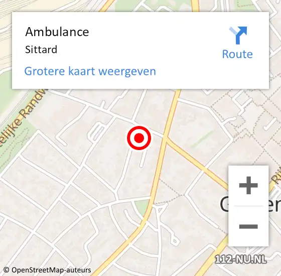 Locatie op kaart van de 112 melding: Ambulance Geleen op 8 maart 2024 21:26