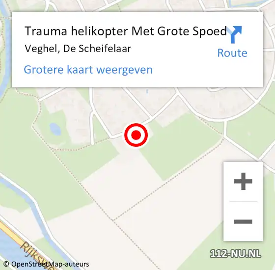 Locatie op kaart van de 112 melding: Trauma helikopter Met Grote Spoed Naar Veghel, De Scheifelaar op 8 maart 2024 21:54