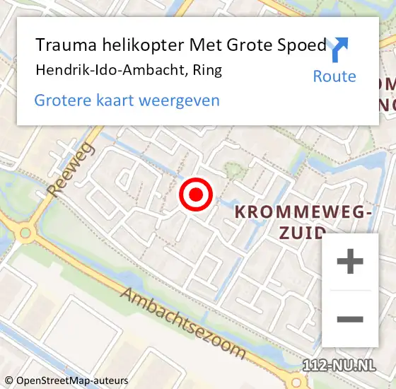 Locatie op kaart van de 112 melding: Trauma helikopter Met Grote Spoed Naar Hendrik-Ido-Ambacht, Ring op 8 maart 2024 22:11