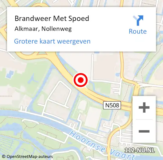 Locatie op kaart van de 112 melding: Brandweer Met Spoed Naar Alkmaar, Nollenweg op 8 maart 2024 22:31