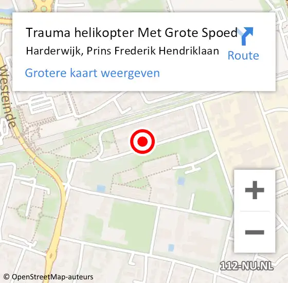 Locatie op kaart van de 112 melding: Trauma helikopter Met Grote Spoed Naar Harderwijk, Prins Frederik Hendriklaan op 9 maart 2024 00:13