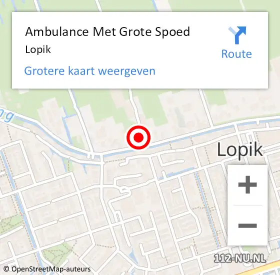 Locatie op kaart van de 112 melding: Ambulance Met Grote Spoed Naar Lopik op 9 maart 2024 01:14