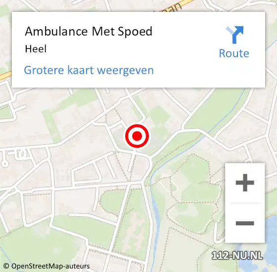 Locatie op kaart van de 112 melding: Ambulance Met Spoed Naar Heel op 9 maart 2024 02:34