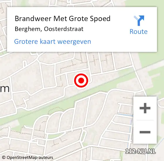 Locatie op kaart van de 112 melding: Brandweer Met Grote Spoed Naar Berghem, Oosterdstraat op 9 maart 2024 03:01