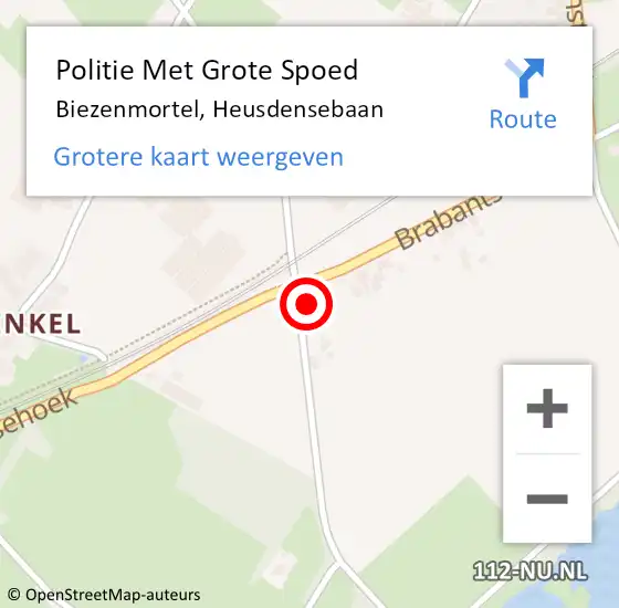 Locatie op kaart van de 112 melding: Politie Met Grote Spoed Naar Biezenmortel, Heusdensebaan op 9 maart 2024 07:11