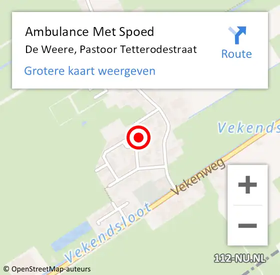 Locatie op kaart van de 112 melding: Ambulance Met Spoed Naar De Weere, Pastoor Tetterodestraat op 9 maart 2024 07:44