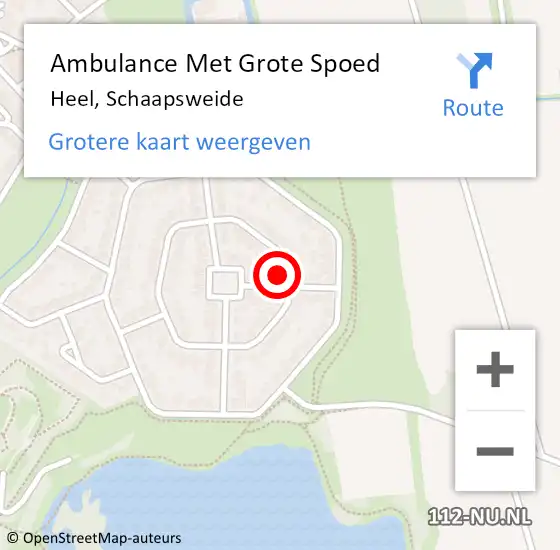 Locatie op kaart van de 112 melding: Ambulance Met Grote Spoed Naar Heel, Schaapsweide op 9 maart 2024 08:41