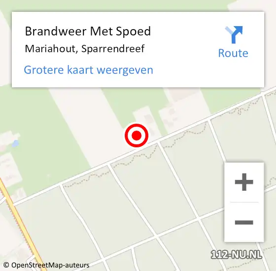 Locatie op kaart van de 112 melding: Brandweer Met Spoed Naar Mariahout, Sparrendreef op 9 maart 2024 09:40