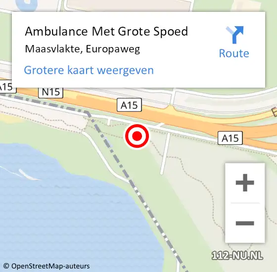 Locatie op kaart van de 112 melding: Ambulance Met Grote Spoed Naar Maasvlakte, Europaweg op 9 maart 2024 10:13