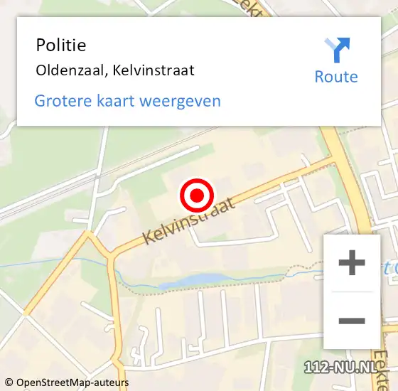 Locatie op kaart van de 112 melding: Politie Oldenzaal, Kelvinstraat op 9 maart 2024 10:19