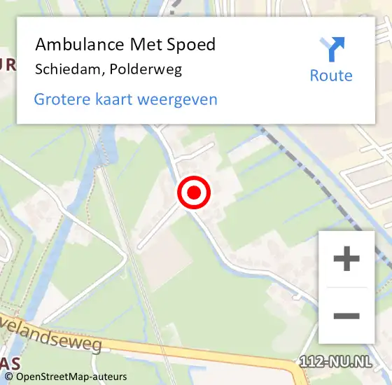 Locatie op kaart van de 112 melding: Ambulance Met Spoed Naar Schiedam, Polderweg op 28 september 2014 15:28
