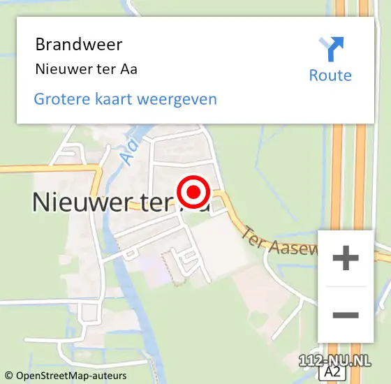 Locatie op kaart van de 112 melding: Brandweer Nieuwer ter Aa op 9 maart 2024 11:16