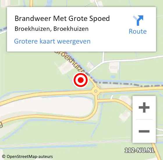 Locatie op kaart van de 112 melding: Brandweer Met Grote Spoed Naar Broekhuizen, Broekhuizen op 9 maart 2024 11:43
