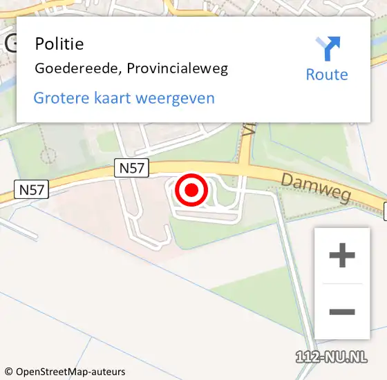 Locatie op kaart van de 112 melding: Politie Goedereede, Provincialeweg op 9 maart 2024 11:44