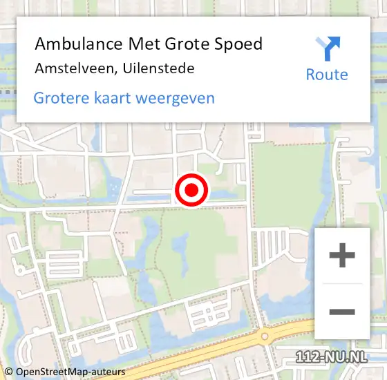 Locatie op kaart van de 112 melding: Ambulance Met Grote Spoed Naar Amstelveen, Uilenstede op 9 maart 2024 12:20