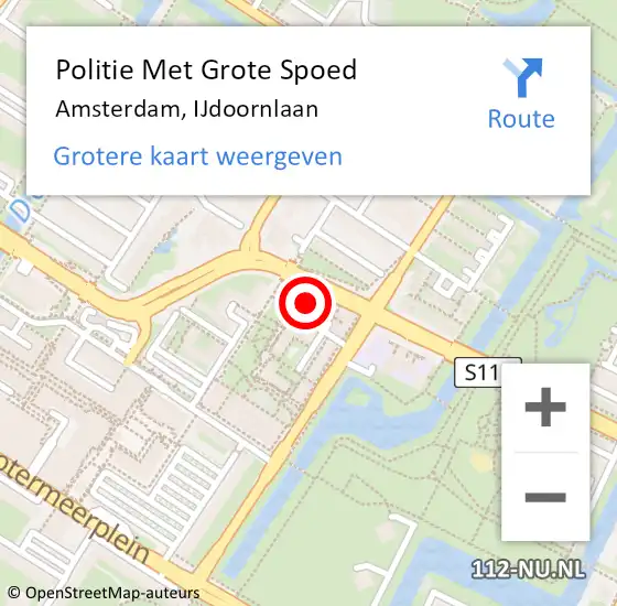 Locatie op kaart van de 112 melding: Politie Met Grote Spoed Naar Amsterdam, IJdoornlaan op 9 maart 2024 12:28