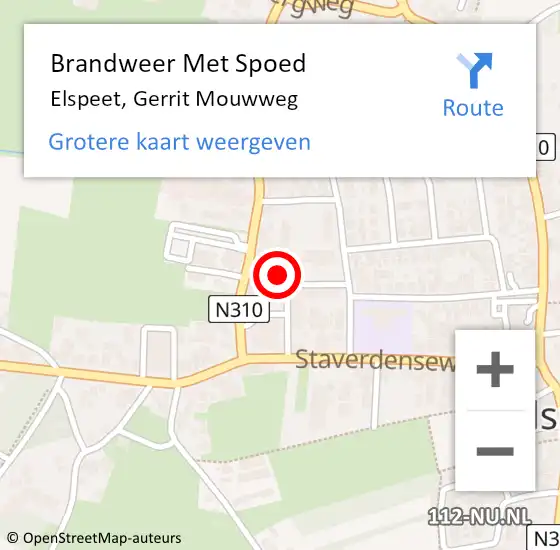 Locatie op kaart van de 112 melding: Brandweer Met Spoed Naar Elspeet, Gerrit Mouwweg op 9 maart 2024 13:00