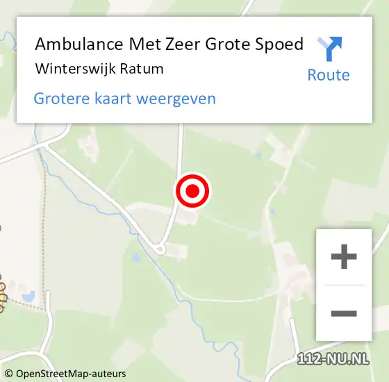 Locatie op kaart van de 112 melding: Ambulance Met Zeer Grote Spoed Naar Winterswijk Ratum op 9 maart 2024 13:36
