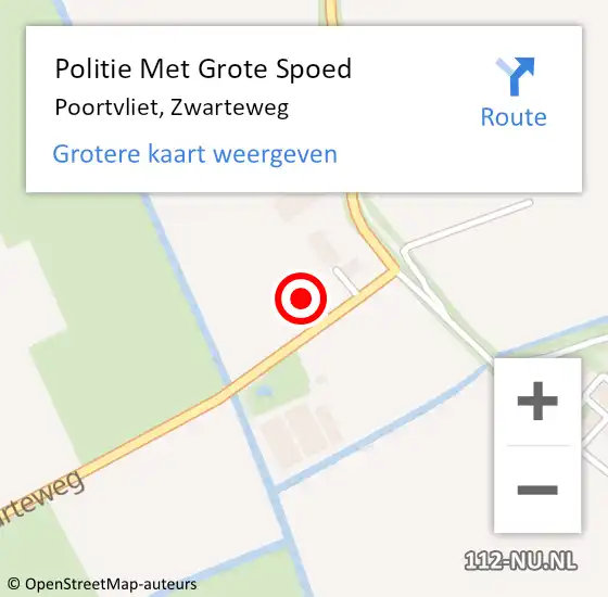 Locatie op kaart van de 112 melding: Politie Met Grote Spoed Naar Poortvliet, Zwarteweg op 9 maart 2024 14:25