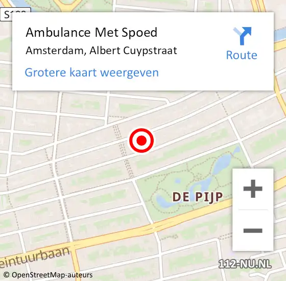 Locatie op kaart van de 112 melding: Ambulance Met Spoed Naar Amsterdam, Albert Cuypstraat op 9 maart 2024 14:37