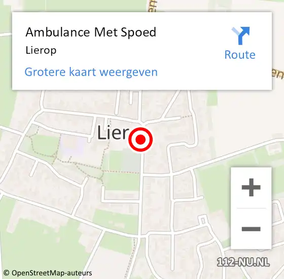Locatie op kaart van de 112 melding: Ambulance Met Spoed Naar Lierop op 9 maart 2024 15:15